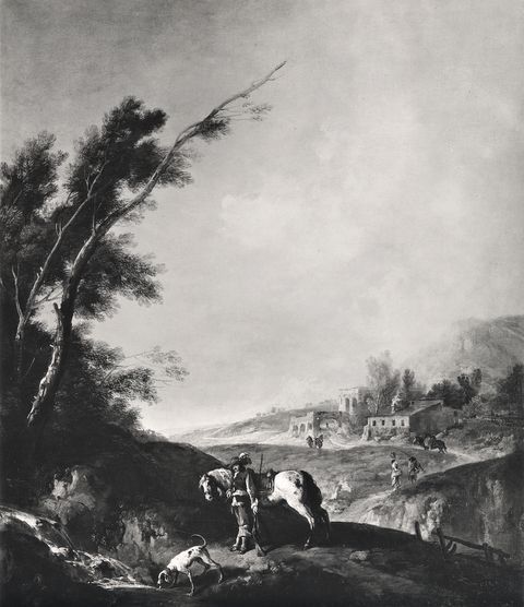 Vasari — Zuccarelli Francesco - sec. XVIII - Paesaggio con cavaliere — insieme